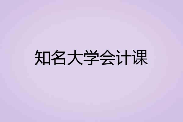 知名大学会计课