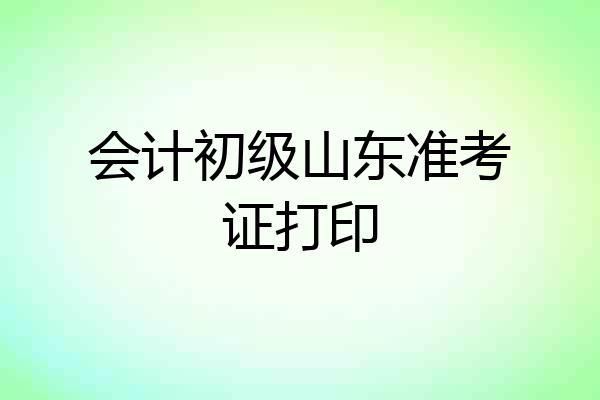 会计初级山东准考证打印