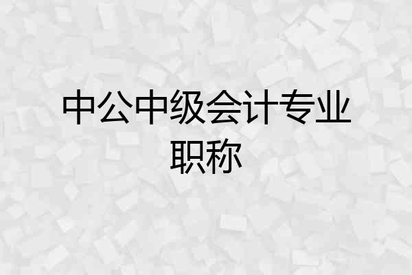 中公中级会计专业职称