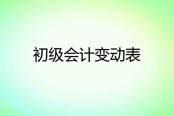 初级会计变动表