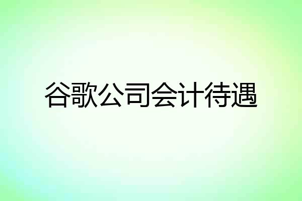 谷歌公司会计待遇