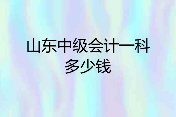 山东中级会计一科多少钱
