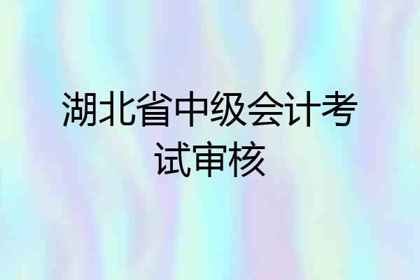 湖北省中级会计考试审核