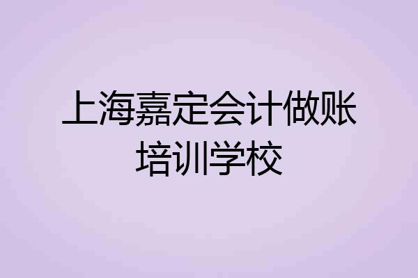 上海嘉定会计做账培训学校
