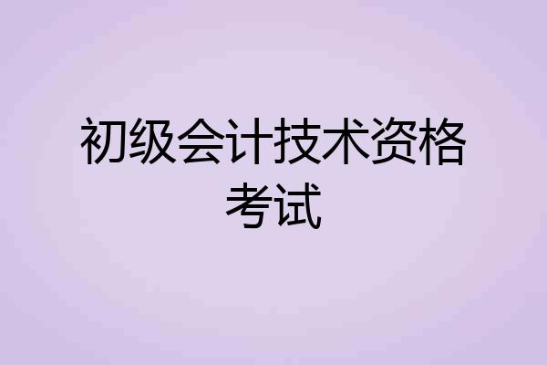 初级会计技术资格考试