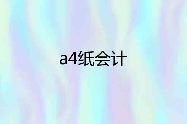a4纸会计