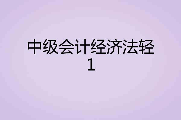 中级会计经济法轻1