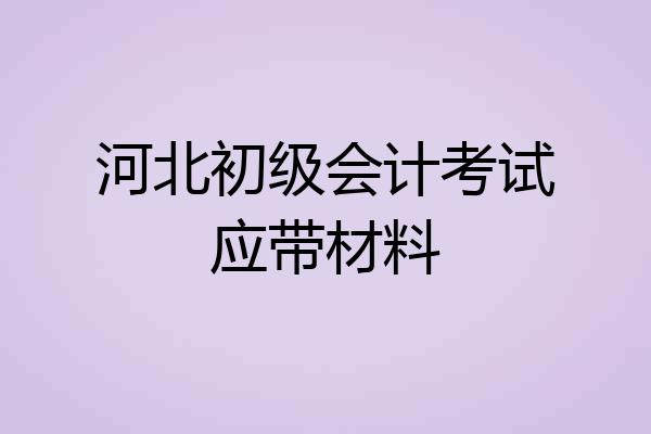 河北初级会计考试应带材料
