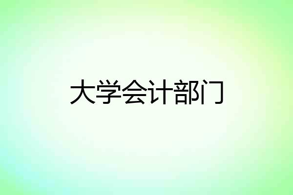 大学会计部门