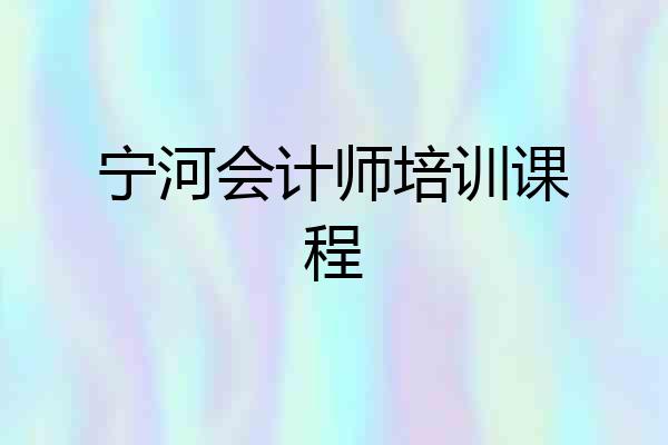 宁河会计师培训课程