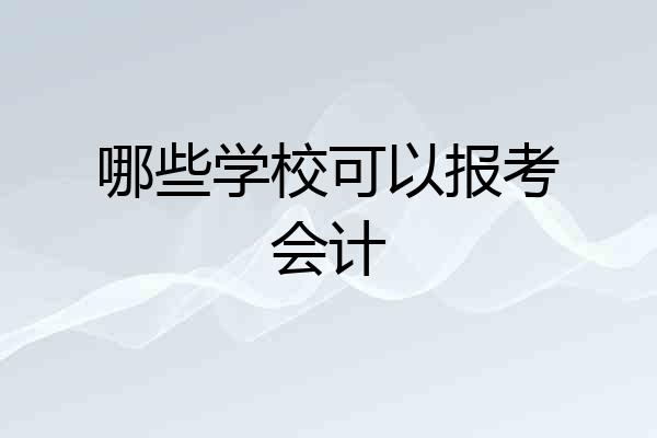 哪些学校可以报考会计