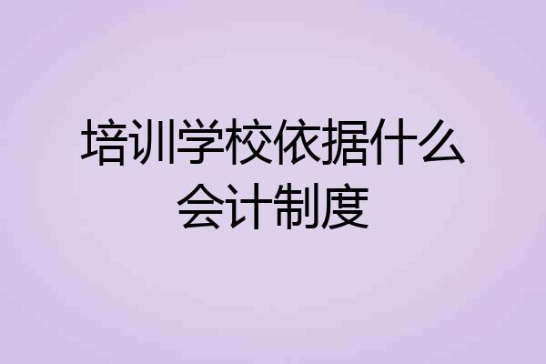 培训学校依据什么会计制度