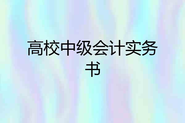 高校中级会计实务书