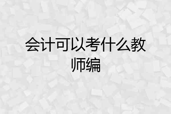 会计可以考什么教师编