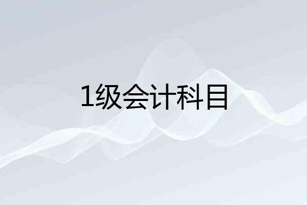 1级会计科目