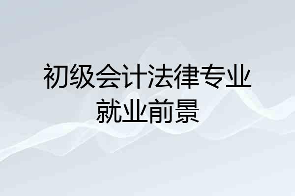 初级会计法律专业就业前景