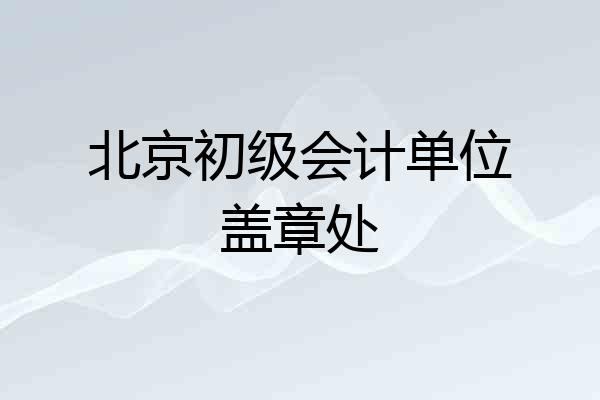 北京初级会计单位盖章处