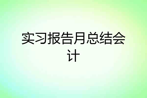 实习报告月总结会计
