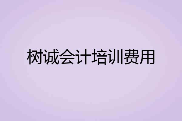 树诚会计培训费用