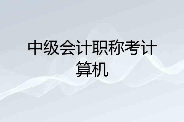 中级会计职称考计算机