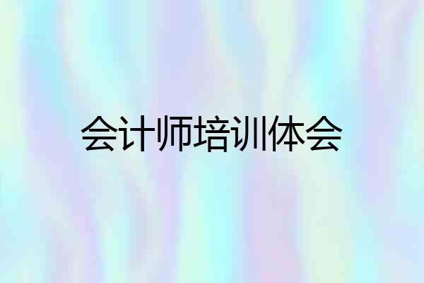 会计师培训体会
