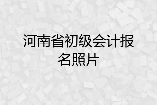 河南省初级会计报名照片