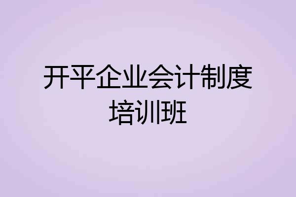 开平企业会计制度培训班
