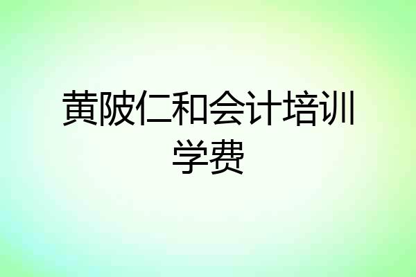 黄陂仁和会计培训学费