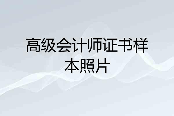 高级会计师证书样本照片