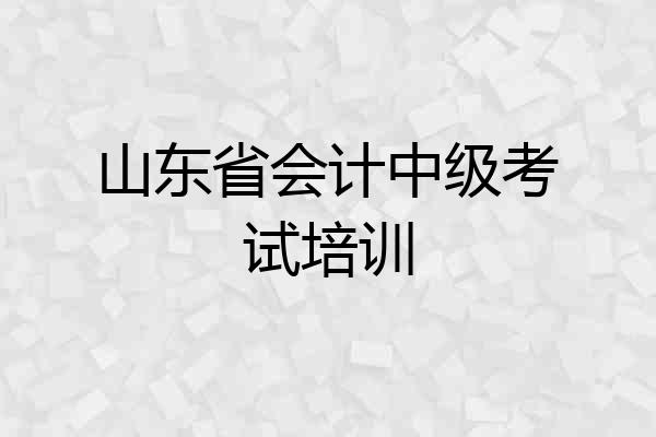 山东省会计中级考试培训