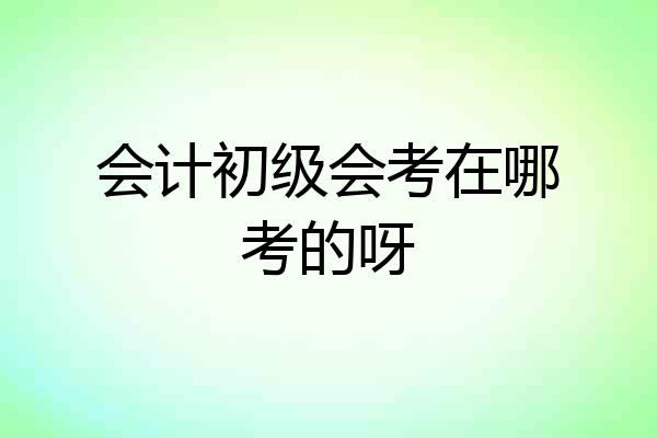 会计初级会考在哪考的呀