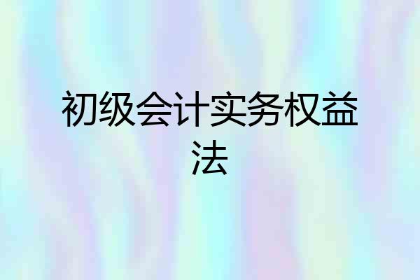初级会计实务权益法