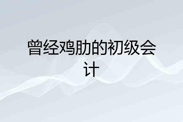 曾经鸡肋的初级会计