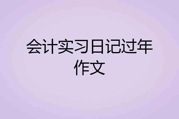 会计实习日记过年作文