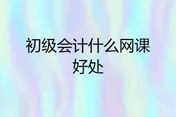 初级会计什么网课好处