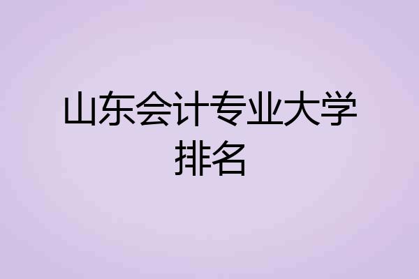 山东会计专业大学排名