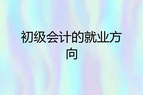 初级会计的就业方向