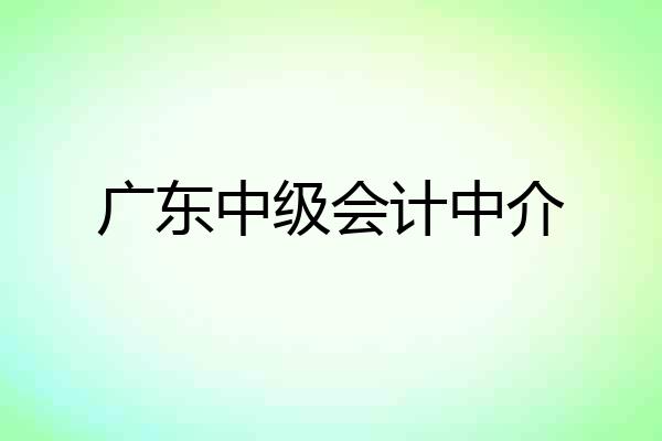 广东中级会计中介