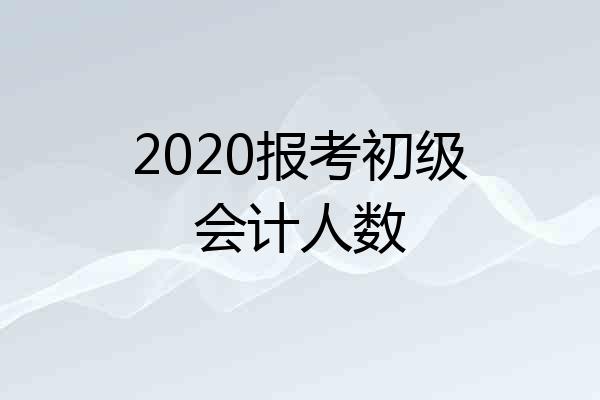 2020报考初级会计人数