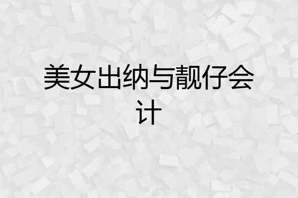 美女出纳与靓仔会计