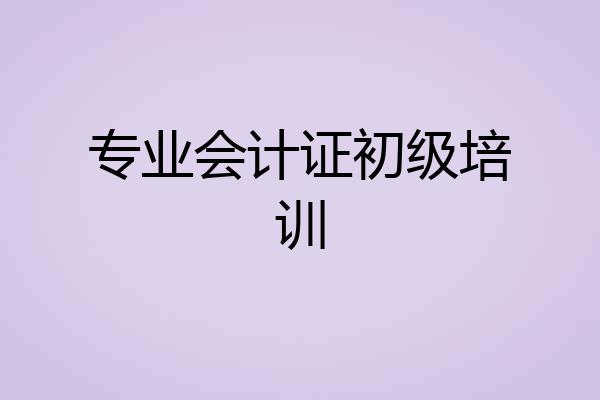 专业会计证初级培训
