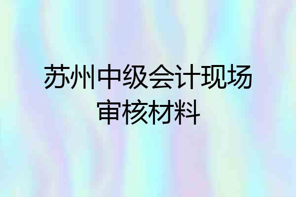 苏州中级会计现场审核材料