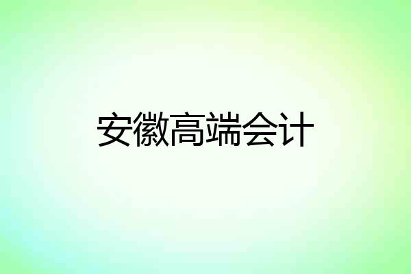 安徽高端会计