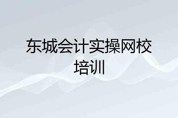 东城会计实操网校培训