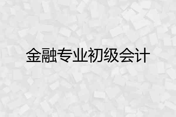 金融专业初级会计