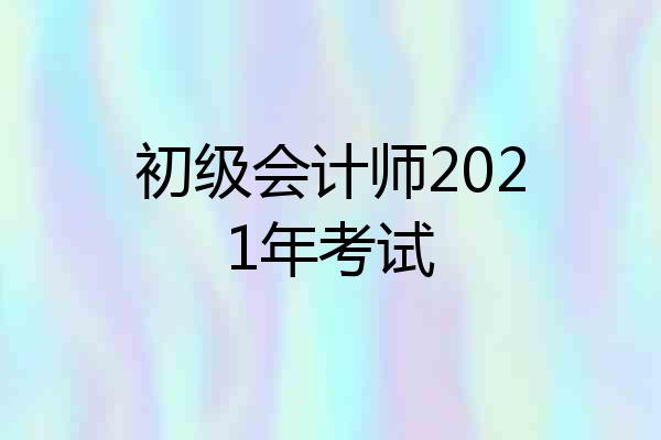 初级会计师2021年考试