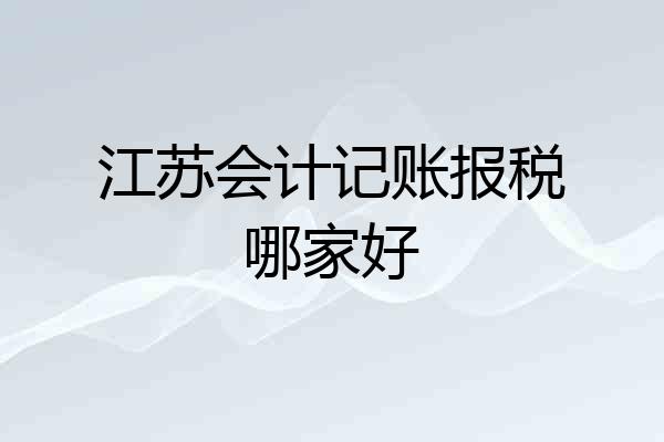 江苏会计记账报税哪家好