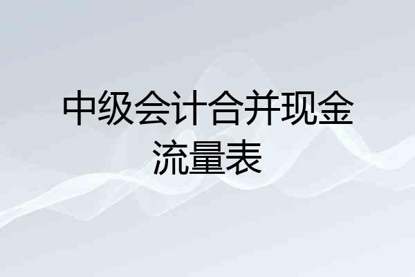 中级会计合并现金流量表