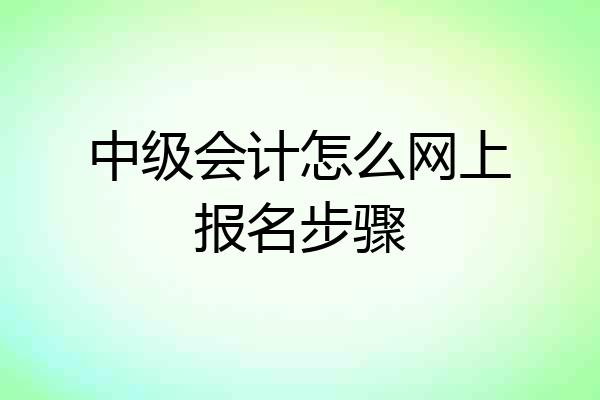中级会计怎么网上报名步骤