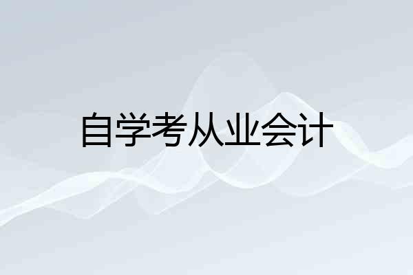 自学考从业会计